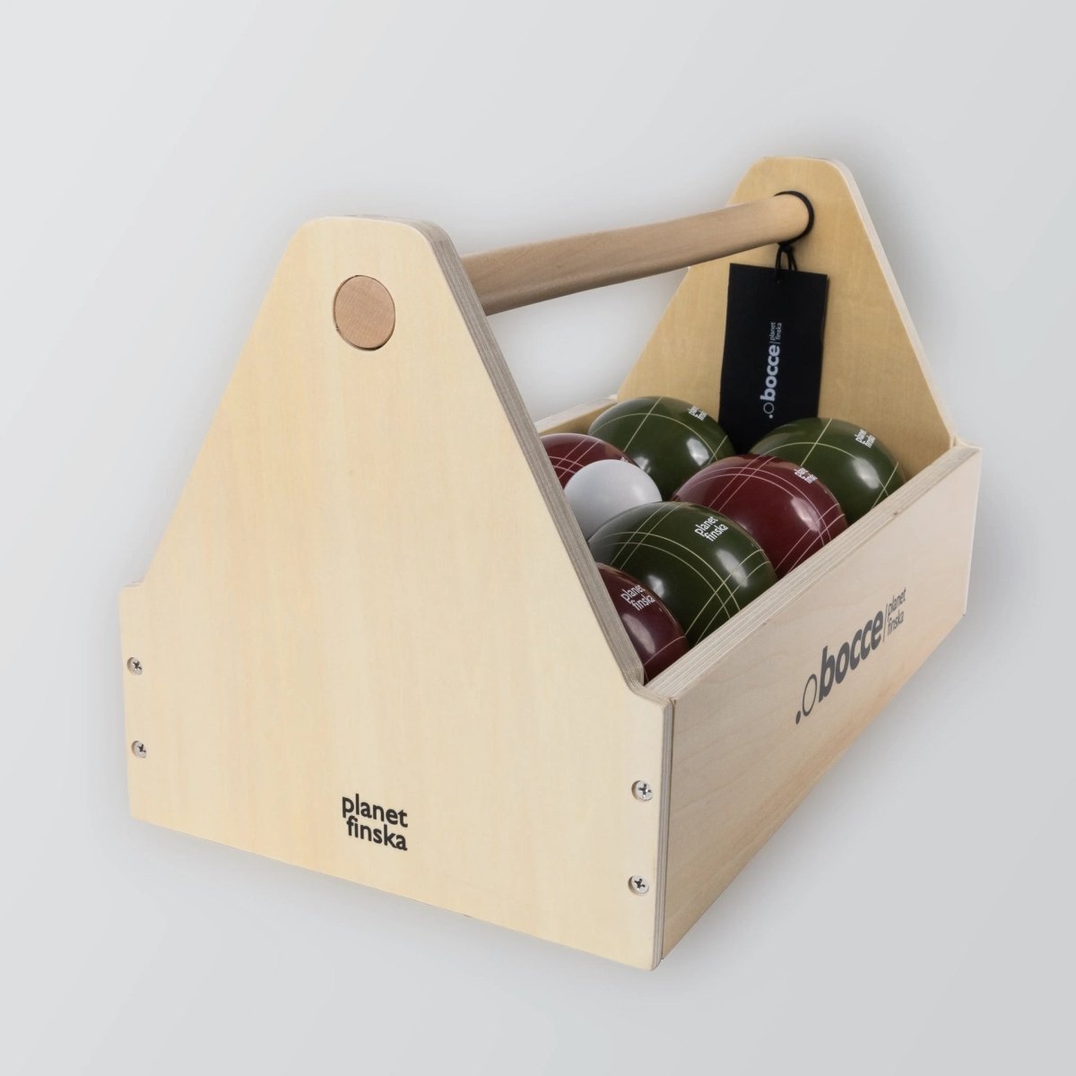 Planet Finska Premium Bocce in Tool Box - Terra Red / Moss Green - Elevation107