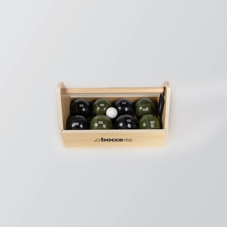 Planet Finska Premium Bocce in Tool Box - Charcoal Black / Moss Green - Elevation107