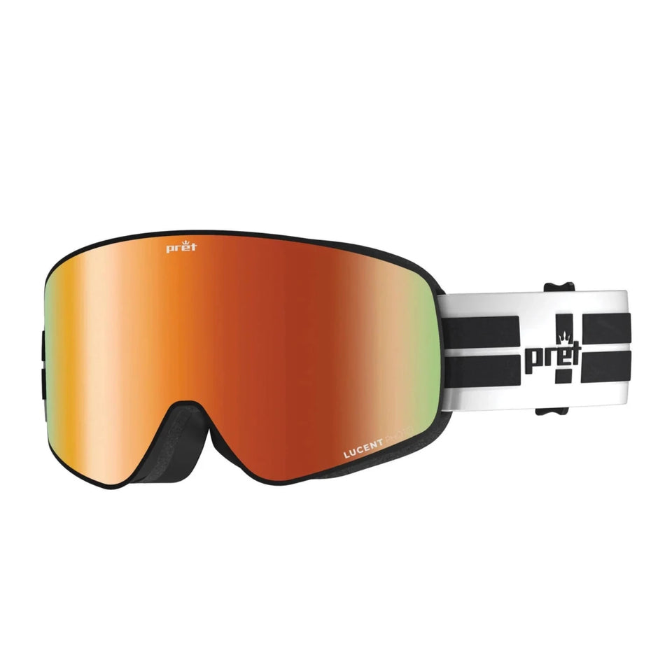 Pret Effect Lucent Goggles 2026 Red Photochromic + Spare Lens / White Stripe - Elevation107