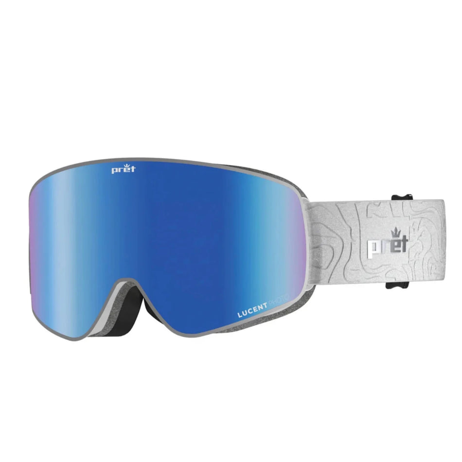 Pret Effect Lucent Goggles 2026 Blue Photochromic + Spare Lens / White Texture - Elevation107