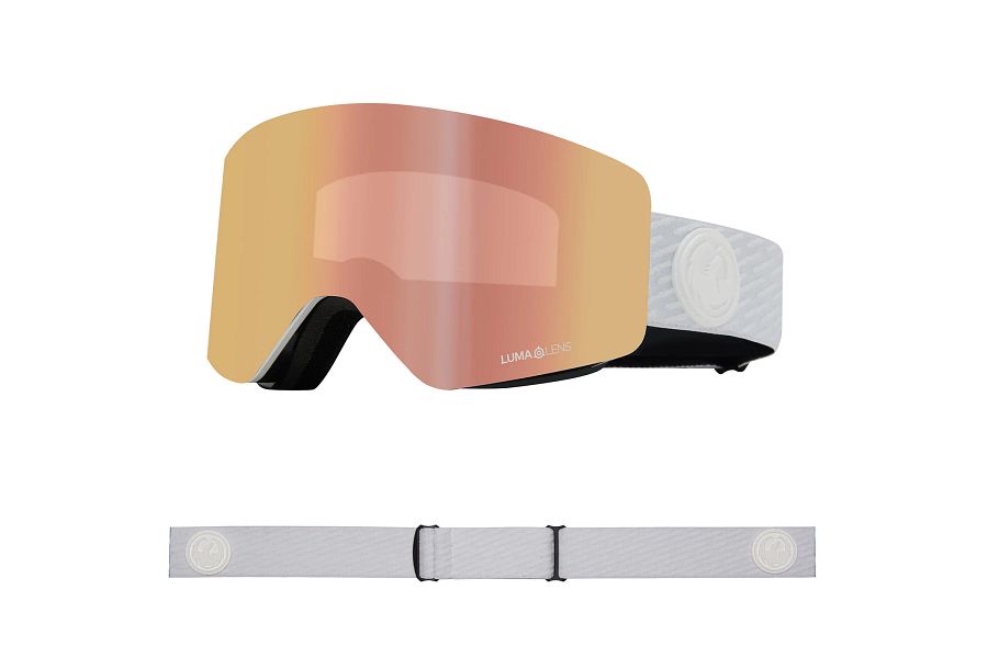 Dragon R1 OTG Snow Goggles Low Bridge Alpina / Lumalens Rose Gold Ion + Lumalens Amber - Elevation107