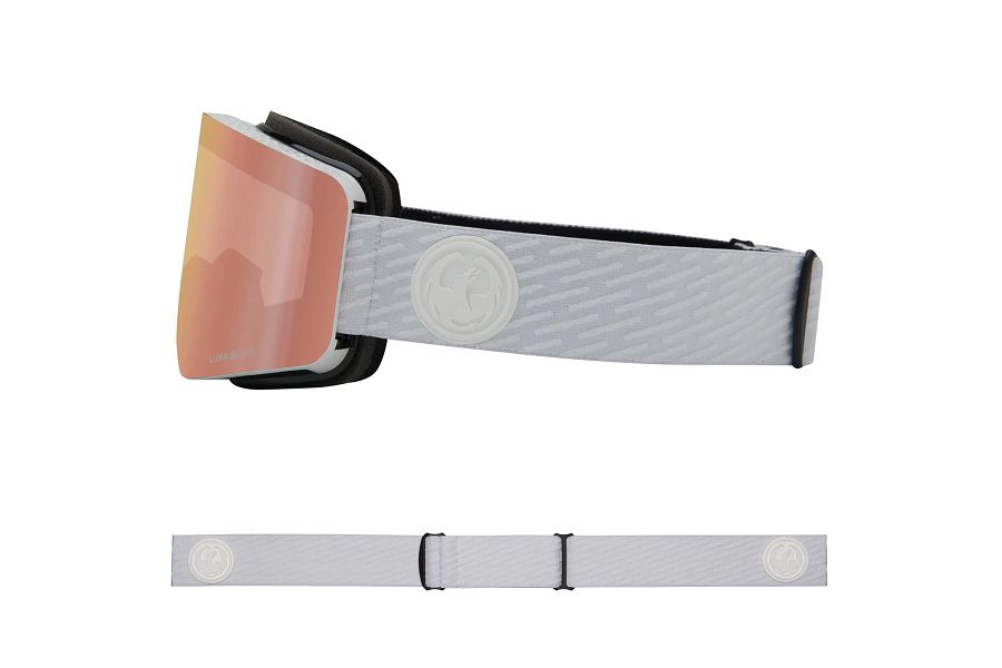 Dragon R1 OTG Snow Goggles Low Bridge Alpina / Lumalens Rose Gold Ion + Lumalens Amber - Elevation107