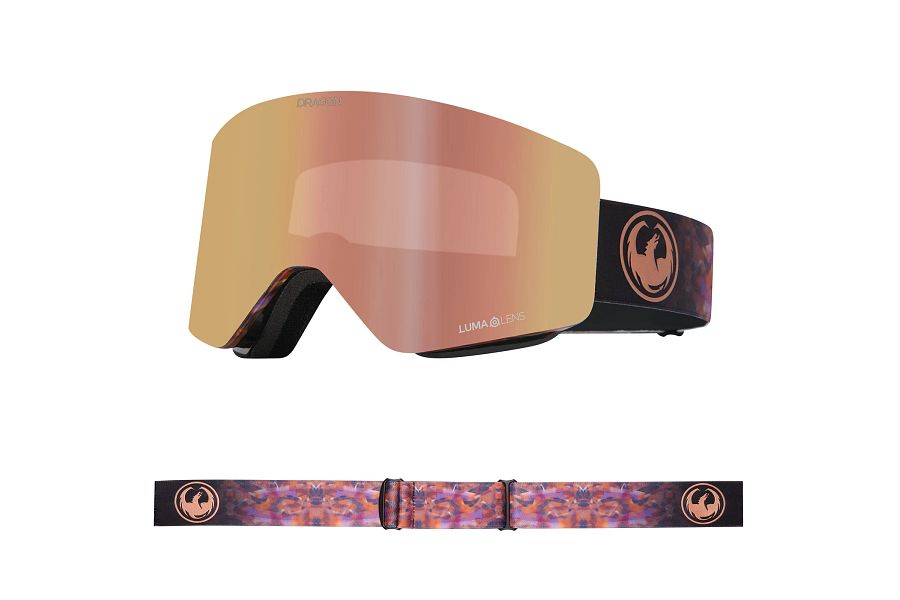 Dragon R1 OTG Snow Goggles Low Bridge Amethyst / Lumalens Rose Gold Ion + Lumalens Violet - Elevation107