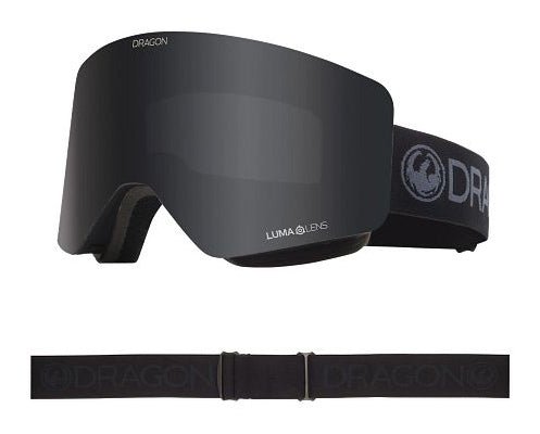 Dragon R1 OTG Snow Goggles Low Bridge Blackout / Lumalens Dark Smoke + Lumalens Amber - Elevation107
