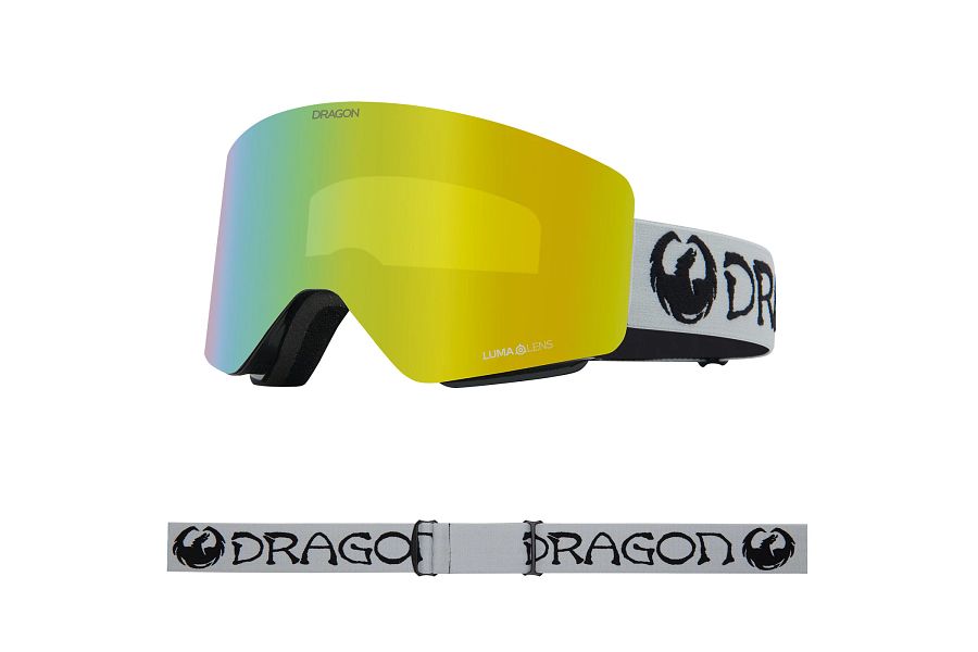 Dragon R1 OTG Snow Goggles Low Bridge Classic Grey / Lumalens Gold Ion + Lumalens Amber - Elevation107