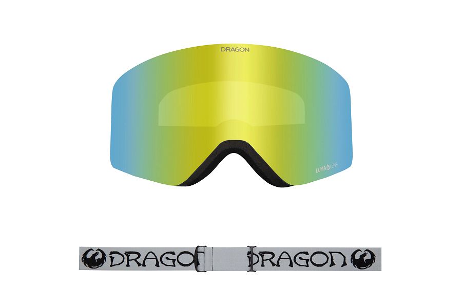 Dragon R1 OTG Snow Goggles Low Bridge Classic Grey / Lumalens Gold Ion + Lumalens Amber - Elevation107
