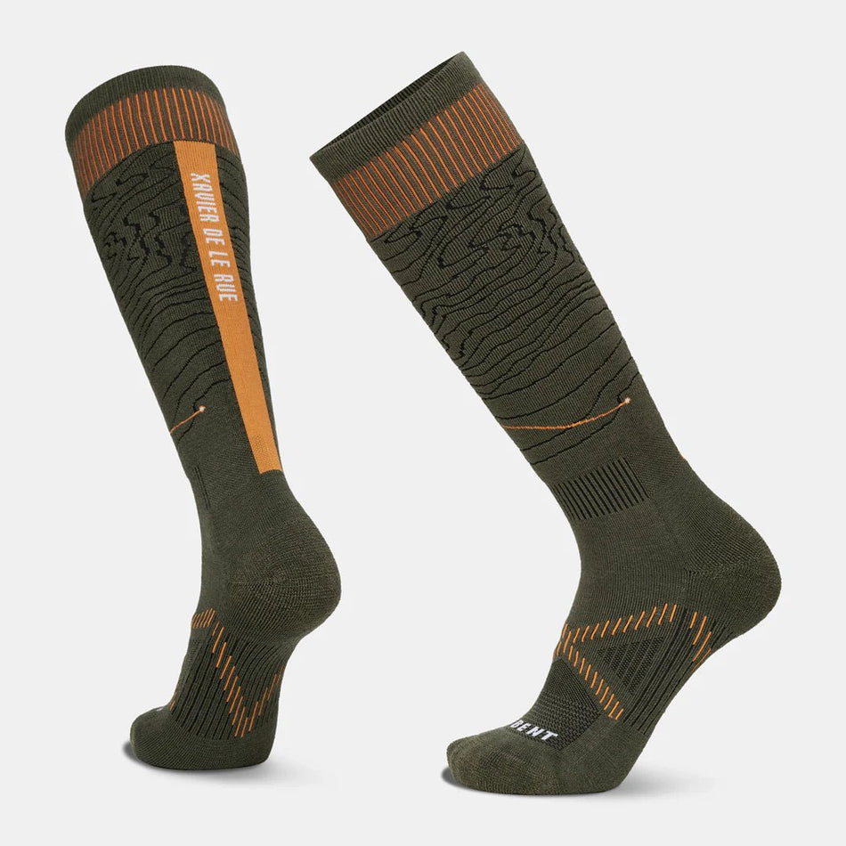 Le Bent Xavier De Le Rue Pro Series Light Cushion Snow Sock Dark Eucalypt - Elevation107