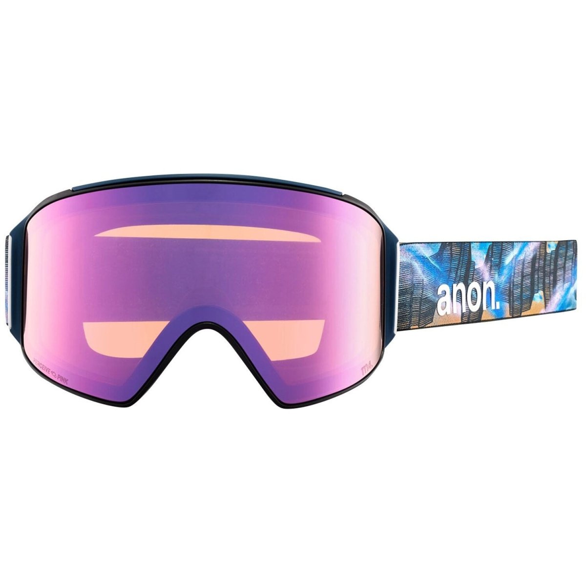 Anon M4 Cylindrical Goggles & MFI Face Mask & Spare Lens Low Bridge Fit Chet Malinow / Perceive Variable Blue Lens - Elevation107