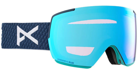 Anon M5 Goggles & MFI Face Mask & Spare Lens Low Bridge Fit 2024 Nightfall / Perceive Variable Blue Lens