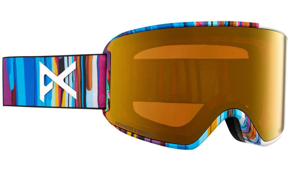 Anon WM3 Goggles & MFI Face Mask & Spare Lens Low Bridge Fit 2024 Feelgood / Perceive Sun Bronze Lens - Elevation107