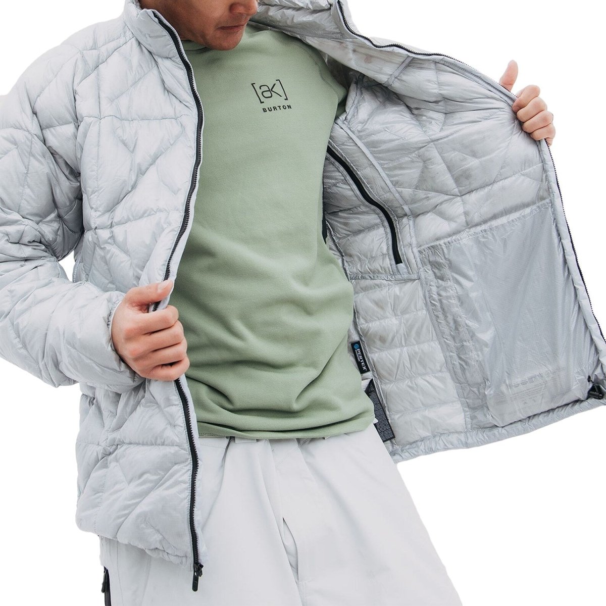 Burton [AK] Baker Down Insulated Jacket Mens Grey Cloud - Elevation107