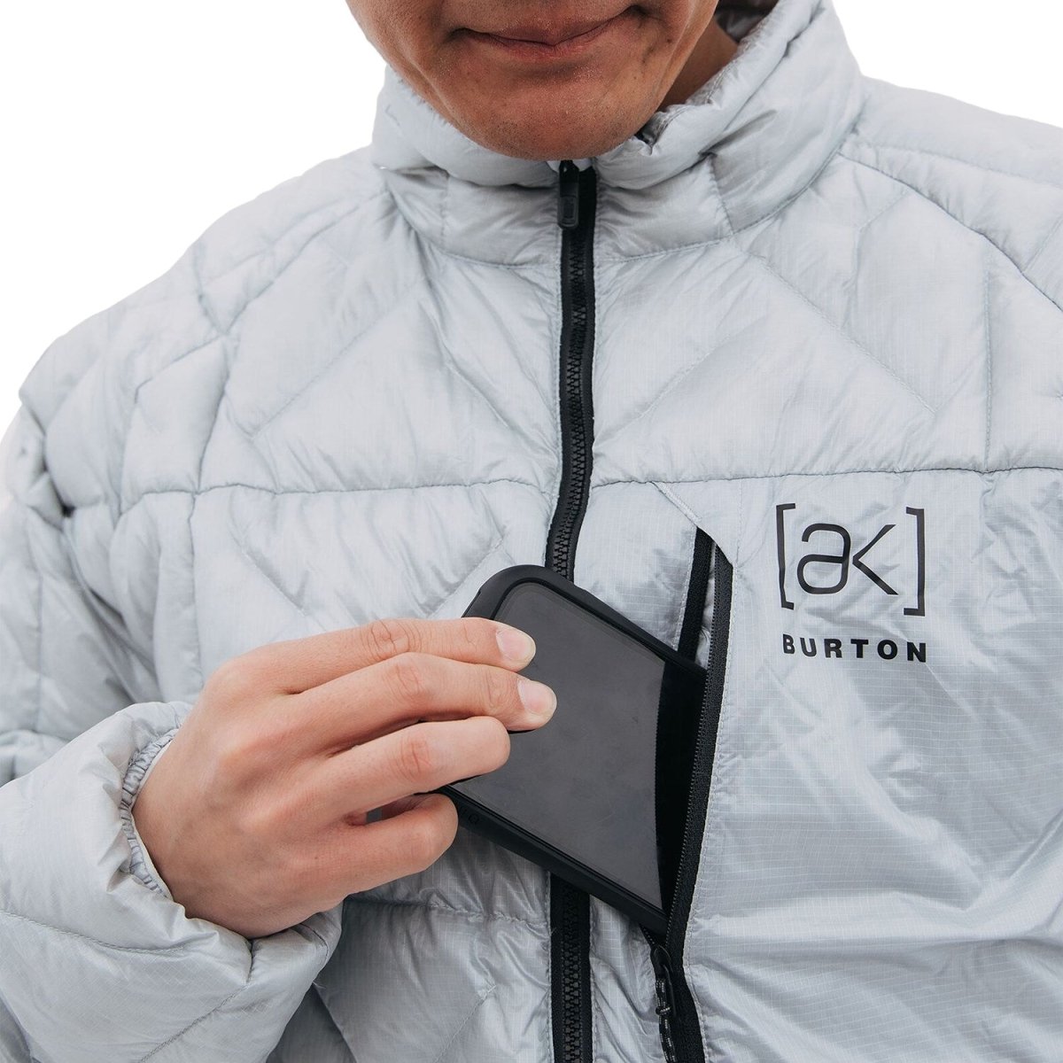 Burton [AK] Baker Down Insulated Jacket Mens Grey Cloud - Elevation107