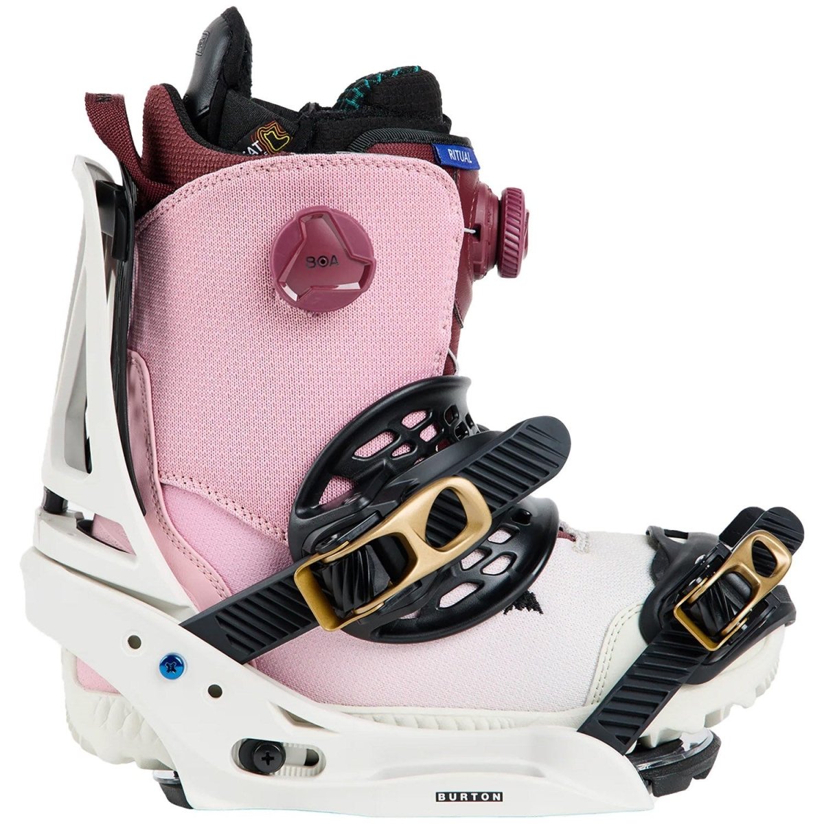 Burton Escapade Snowboard Bindings Womens White / Gold - Elevation107