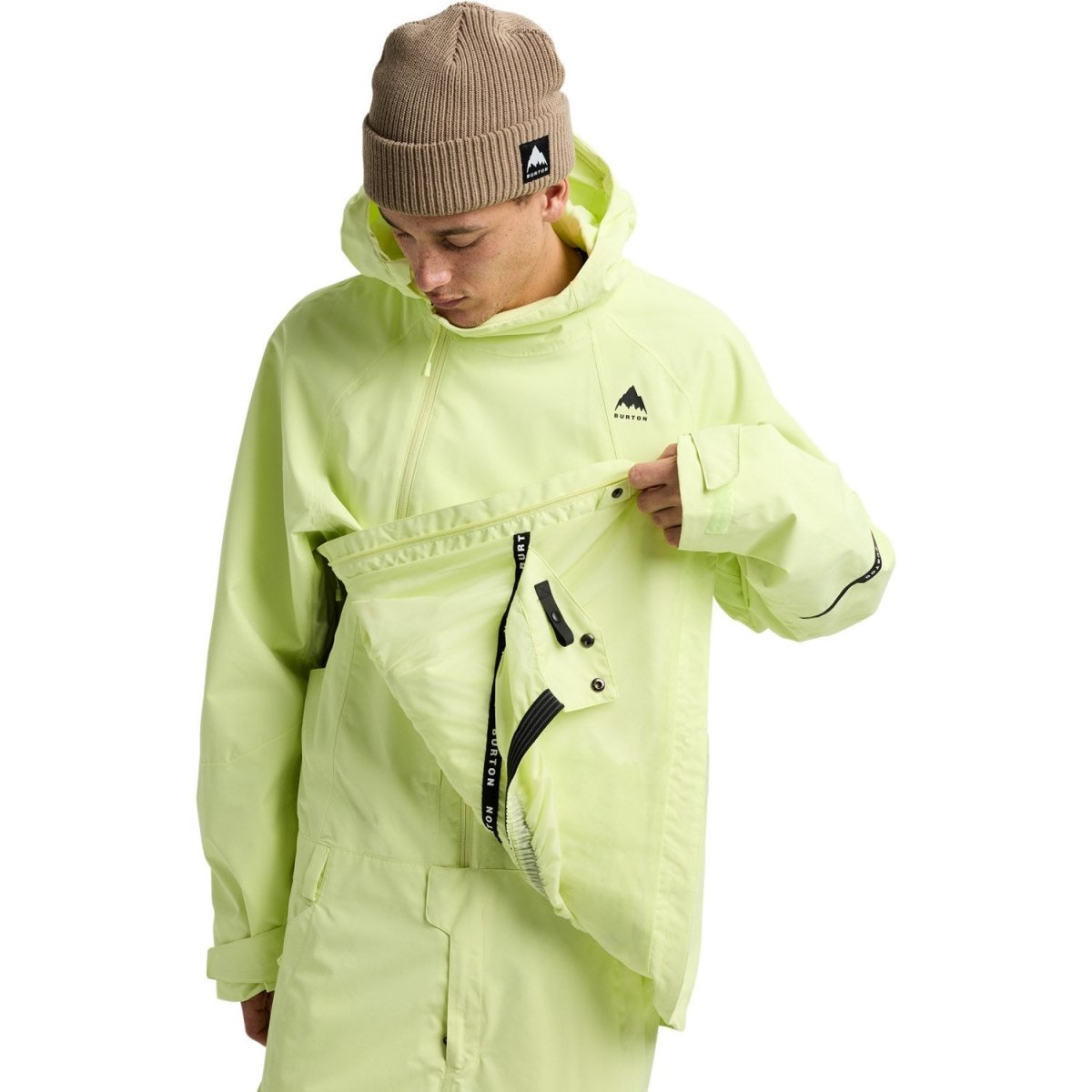 Burton Men's Reserve 2L Relaxed Anorak Jacket 2026 Glow Yellow Green - Elevation107