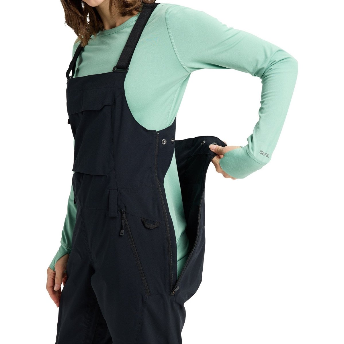 Burton Women's Reserve 2L Stretch Slim Bib Pants 2026 Black - Short Length - Elevation107