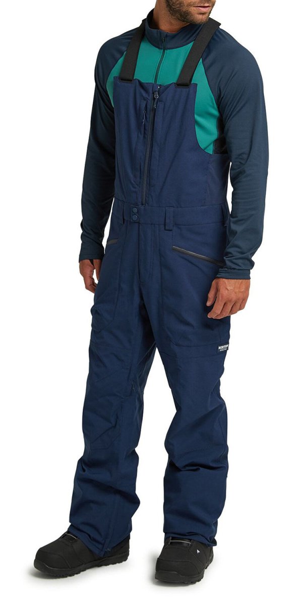 Burton Reserve Mens Bib Pants Dress Blue - Elevation107