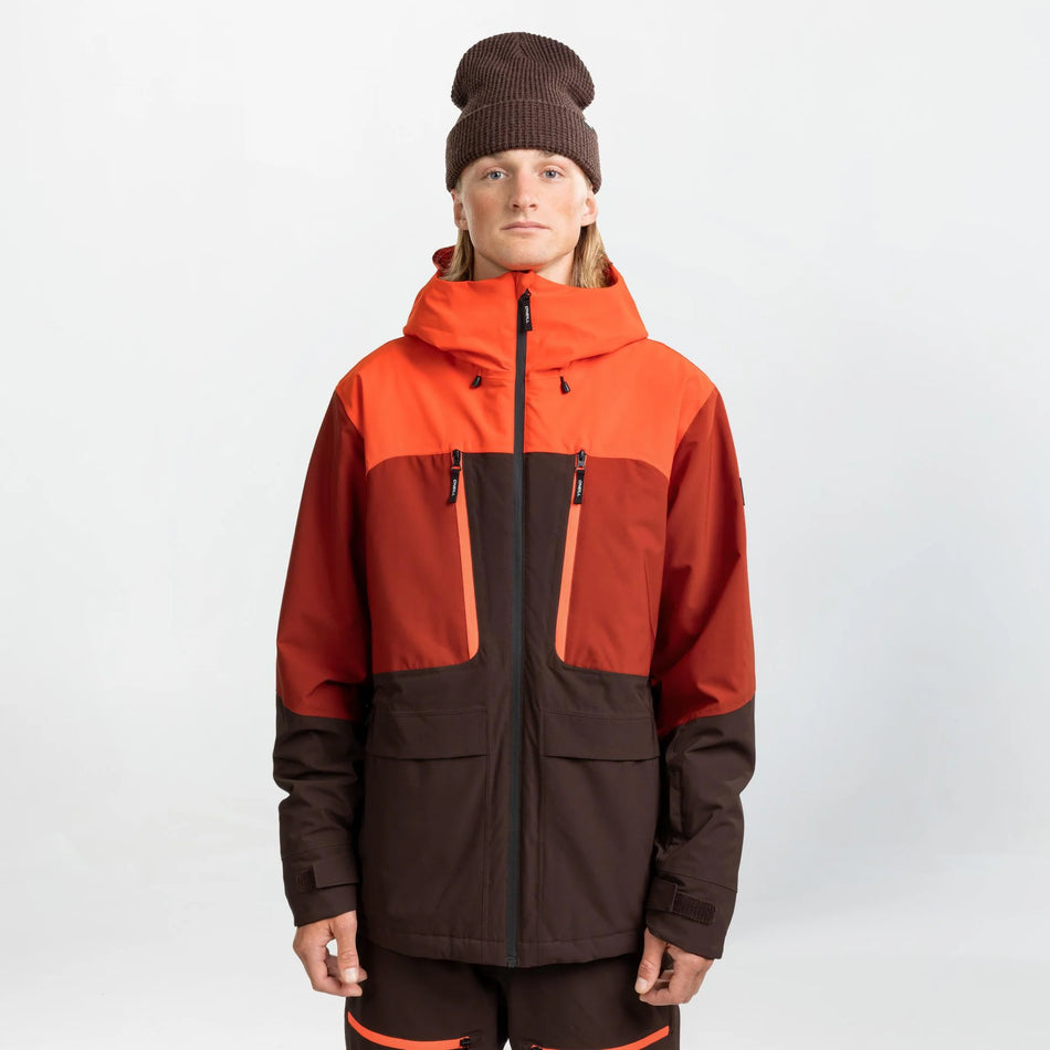 O'Neill Peak Fire Snow Jacket Mens 2026 Flame Colour Block - Elevation107