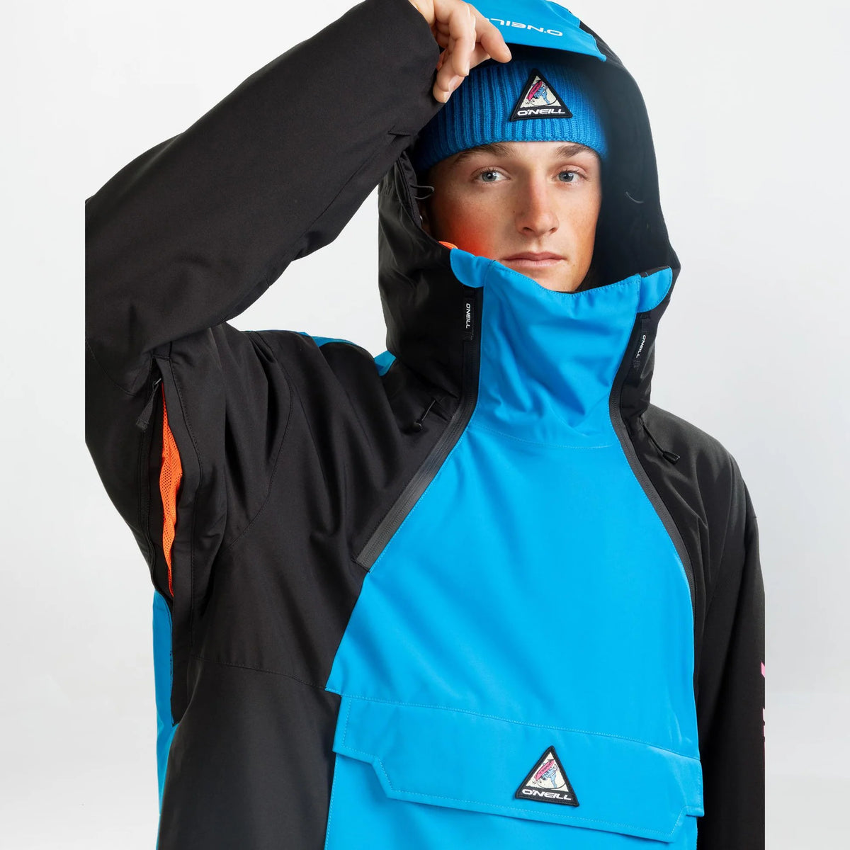 O'Neill Play Asymmetric Snow Jacket Mens 2026 Ocean Melody Colour Block - Elevation107