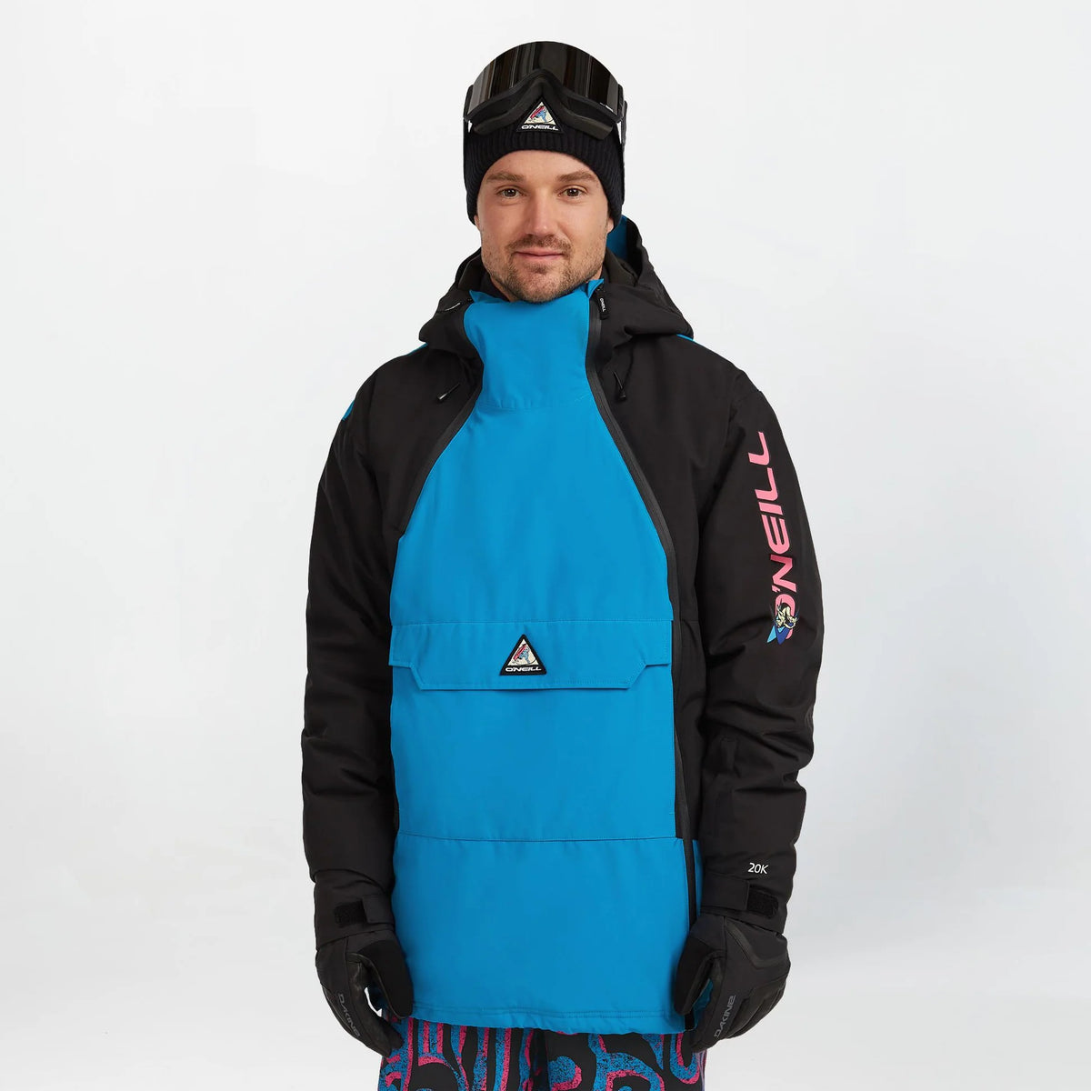 O'Neill Play Asymmetric Snow Jacket Mens 2026 Ocean Melody Colour Block - Elevation107