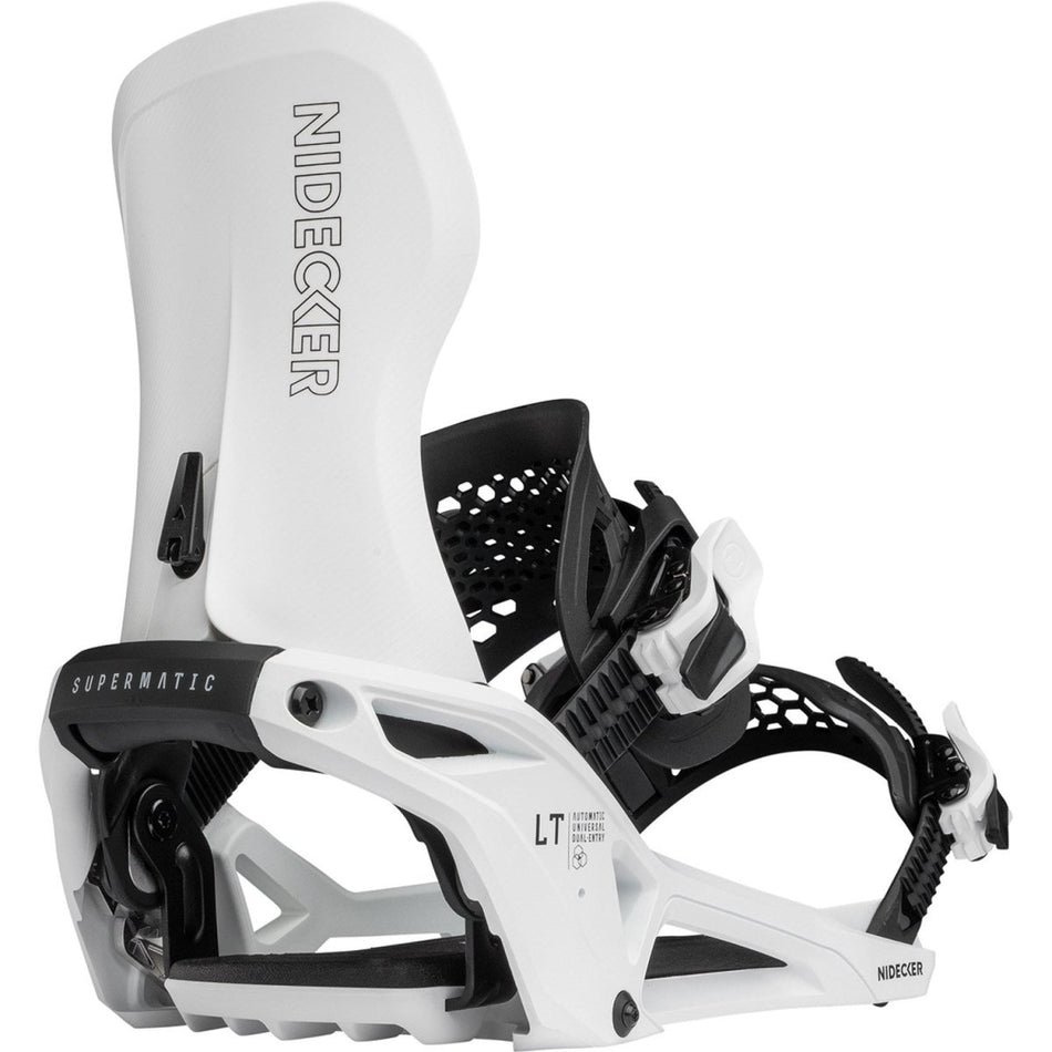 Nidecker LT Supermatic Snowboard Bindings 2026 White - Elevation107