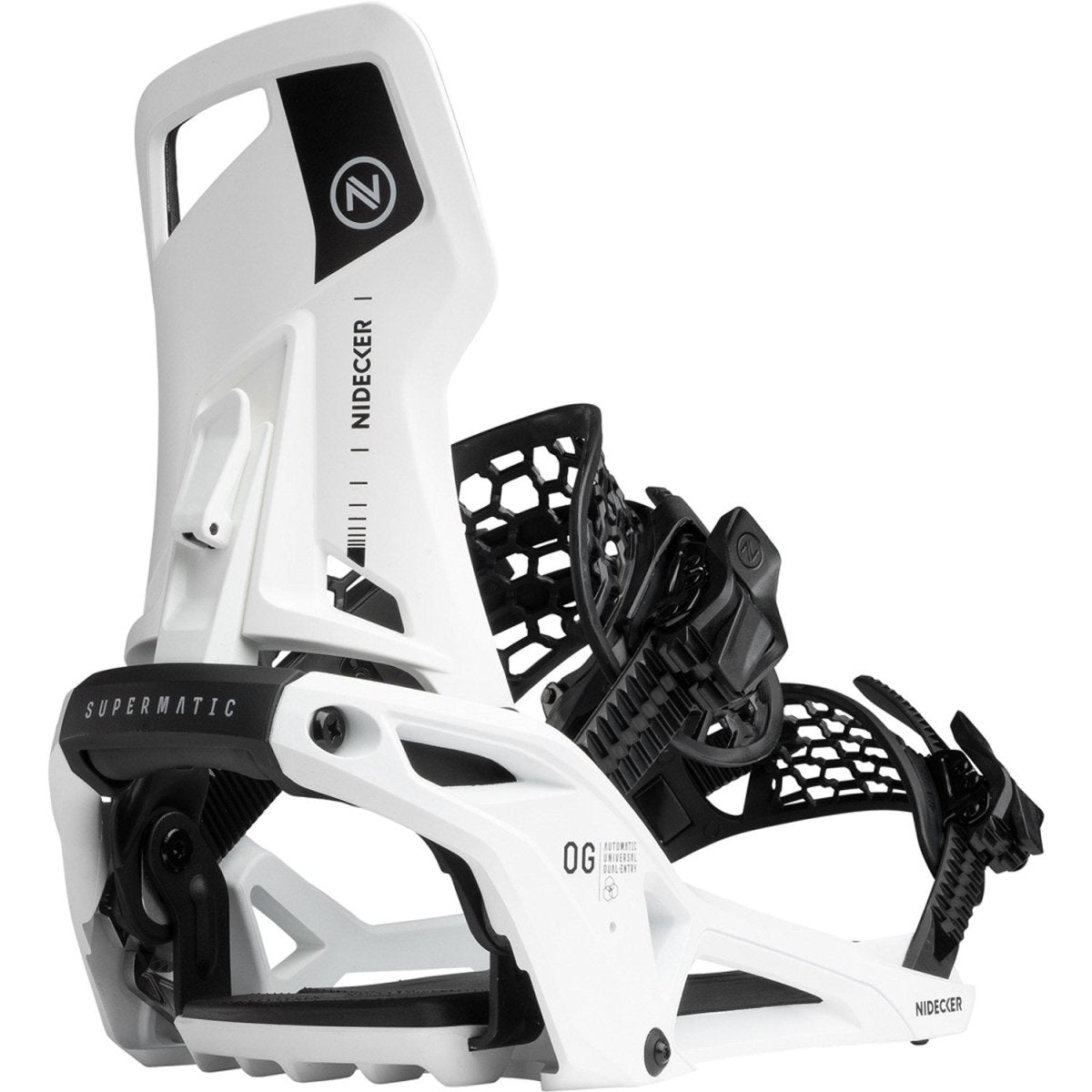 Nidecker OG Supermatic Snowboard Bindings 2026 White - Elevation107