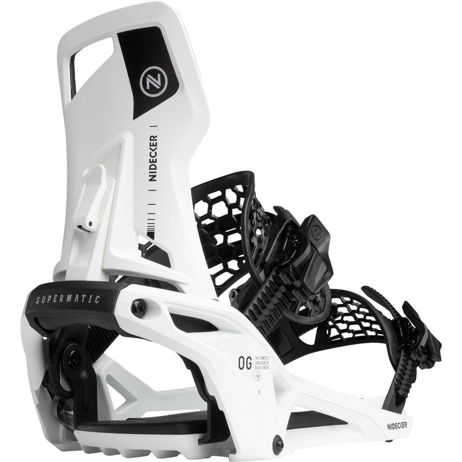 Nidecker OG Supermatic Snowboard Bindings 2026 White - Elevation107