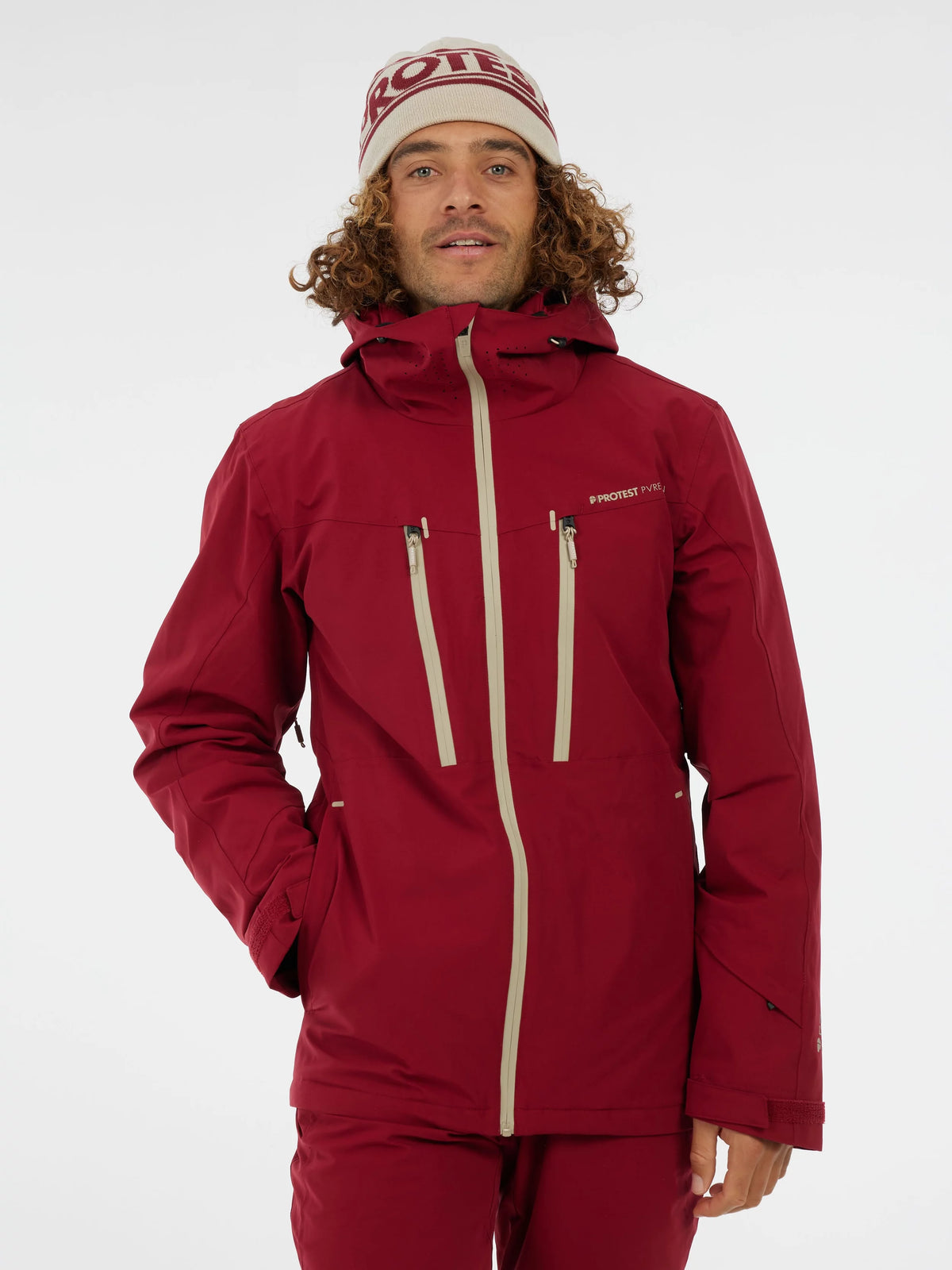Protest Timothy Jacket Mens 2026 Velvet Red - Elevation107
