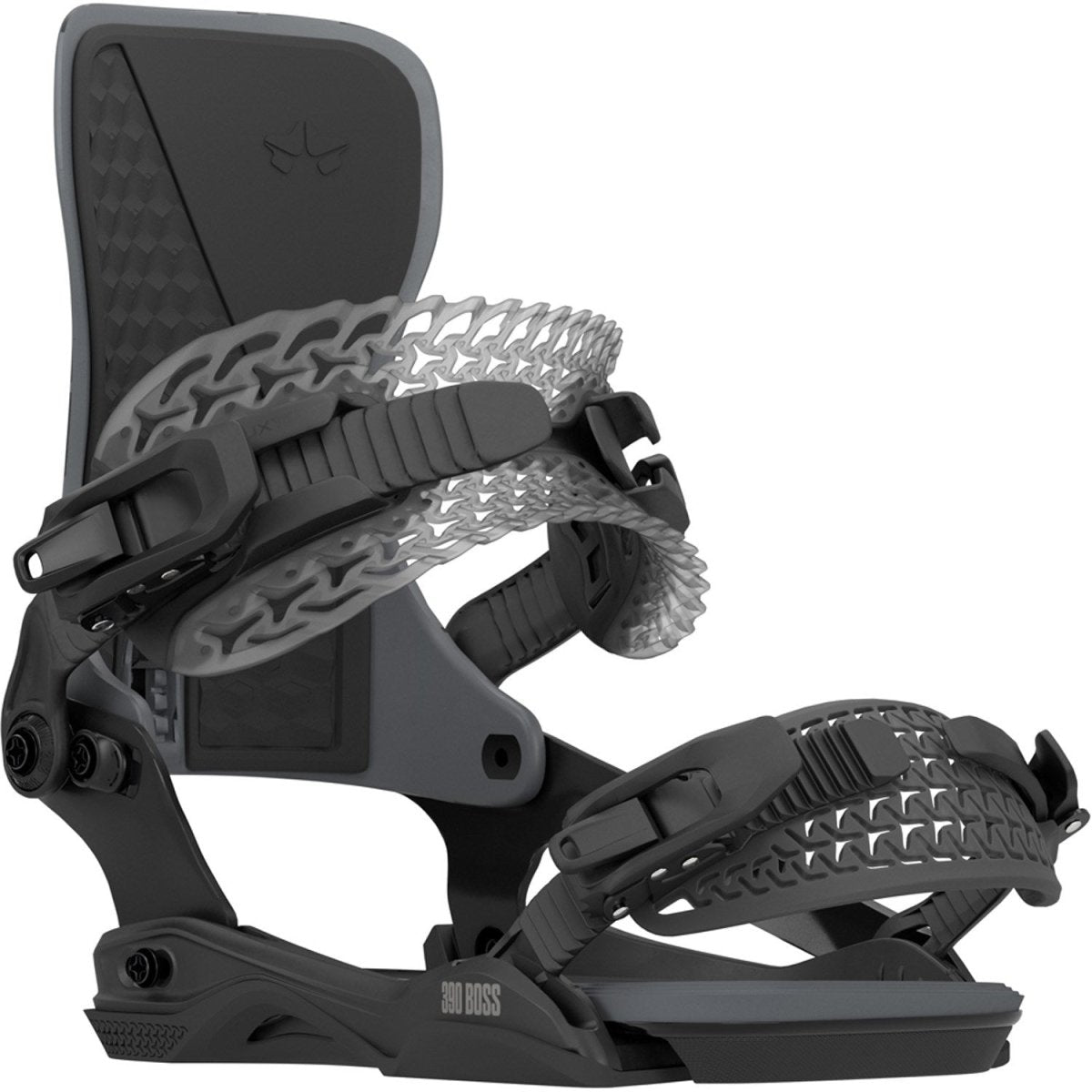 Rome 390 Boss AsymWrap Snowboard Bindings Mens 2026 Black - Elevation107