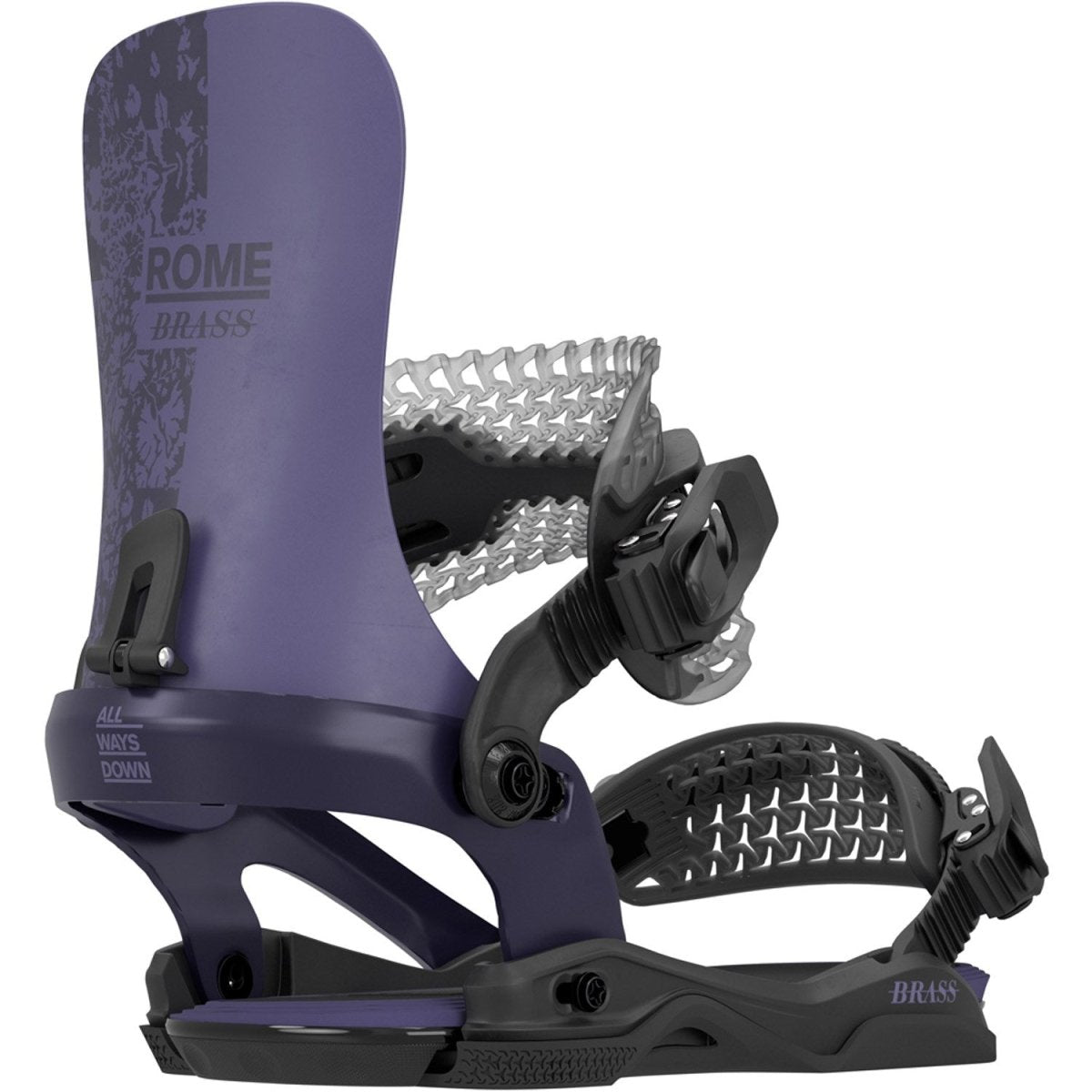 Rome Brass AsymWrap Snowboard Bindings Womens 2026 Purple Haze - Elevation107