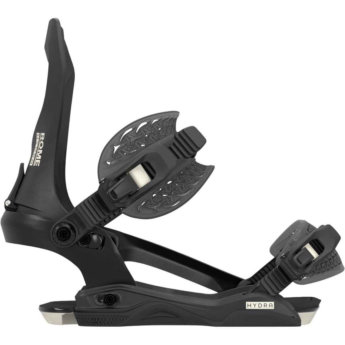 Rome Hydra AsymWrap Snowboard Bindings Womens 2026 Black - Elevation107