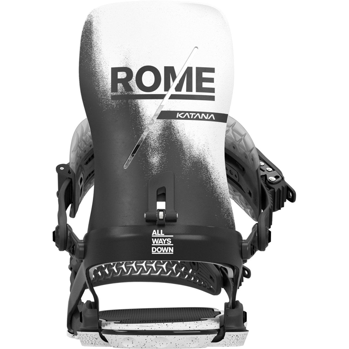 Rome Katana AsymWrap Snowboard Bindings Mens 2026 Black / White - Elevation107