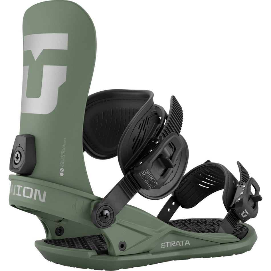 Union Strata Snowboard Bindings Mens 2026 Olive Green - Elevation107