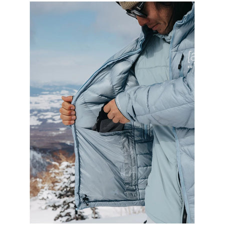 Burton [ak] Baker Hooded Down Jacket Mens 2025 Dusty Blue - Elevation107