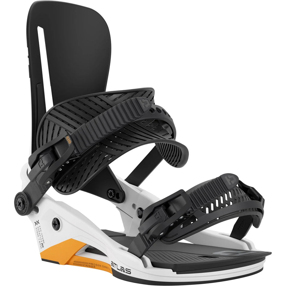 Union Atlas Snowboard Bindings Mens 2026 White / Orange - Elevation107