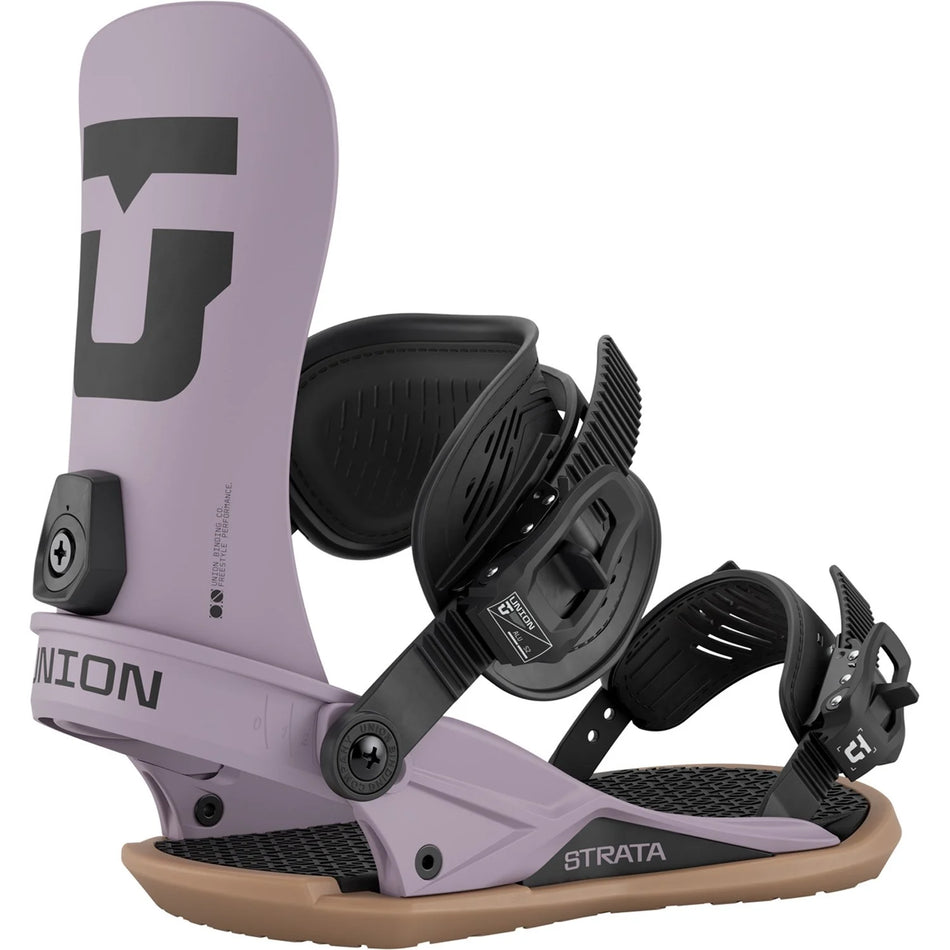 Union Strata Snowboard Bindings Mens 2026 Grey Violet - Elevation107