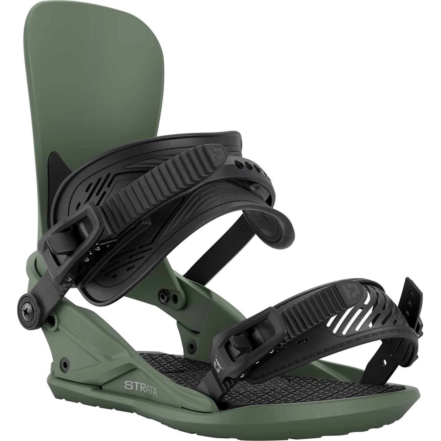 Union Strata Snowboard Bindings Mens 2026 Olive Green - Elevation107