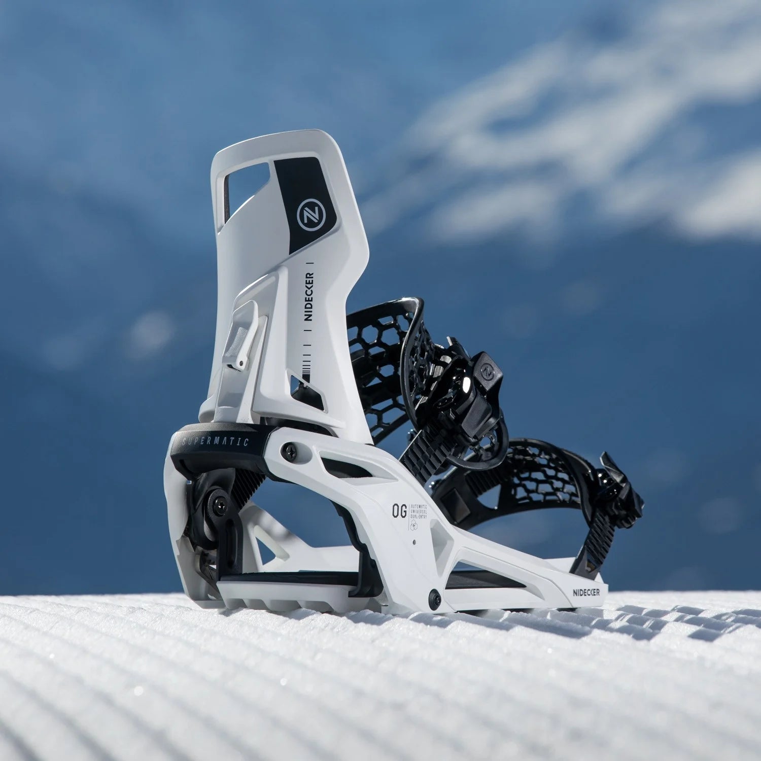 Nidecker OG Supermatic Snowboard Bindings 2026 White - Elevation107