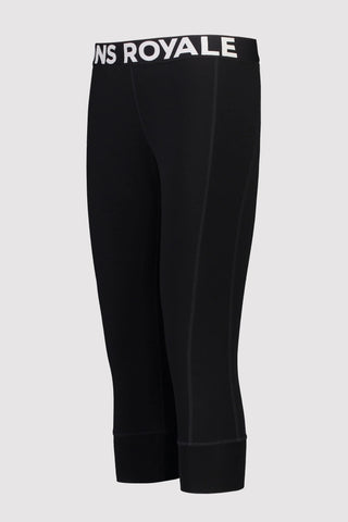 Mons Royale Cascade Flex 200 3/4 Legging Womens 2023 Logo Black