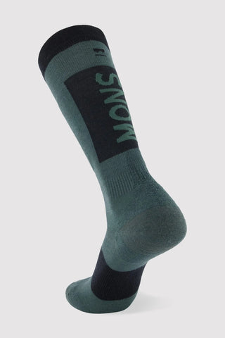 Mons Royale Atlas Merino Snow Sock 2023 Logo Burnt Sage