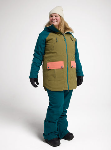 Burton Prowess Womens Jacket Shaded Spruce / Martini Olive / Persimmon
