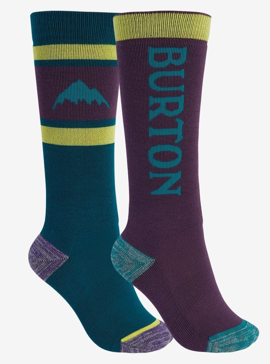 Burton Weekend Midweight Two Pack Socks Kids Dynasty Green / Parachute Purple - Elevation107