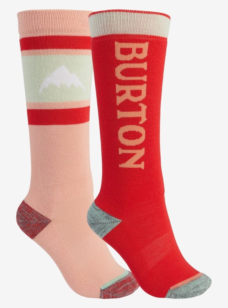 Burton Weekend Midweight Two Pack Socks Kids Pink Dahlia / Hibiscus Pink - Elevation107