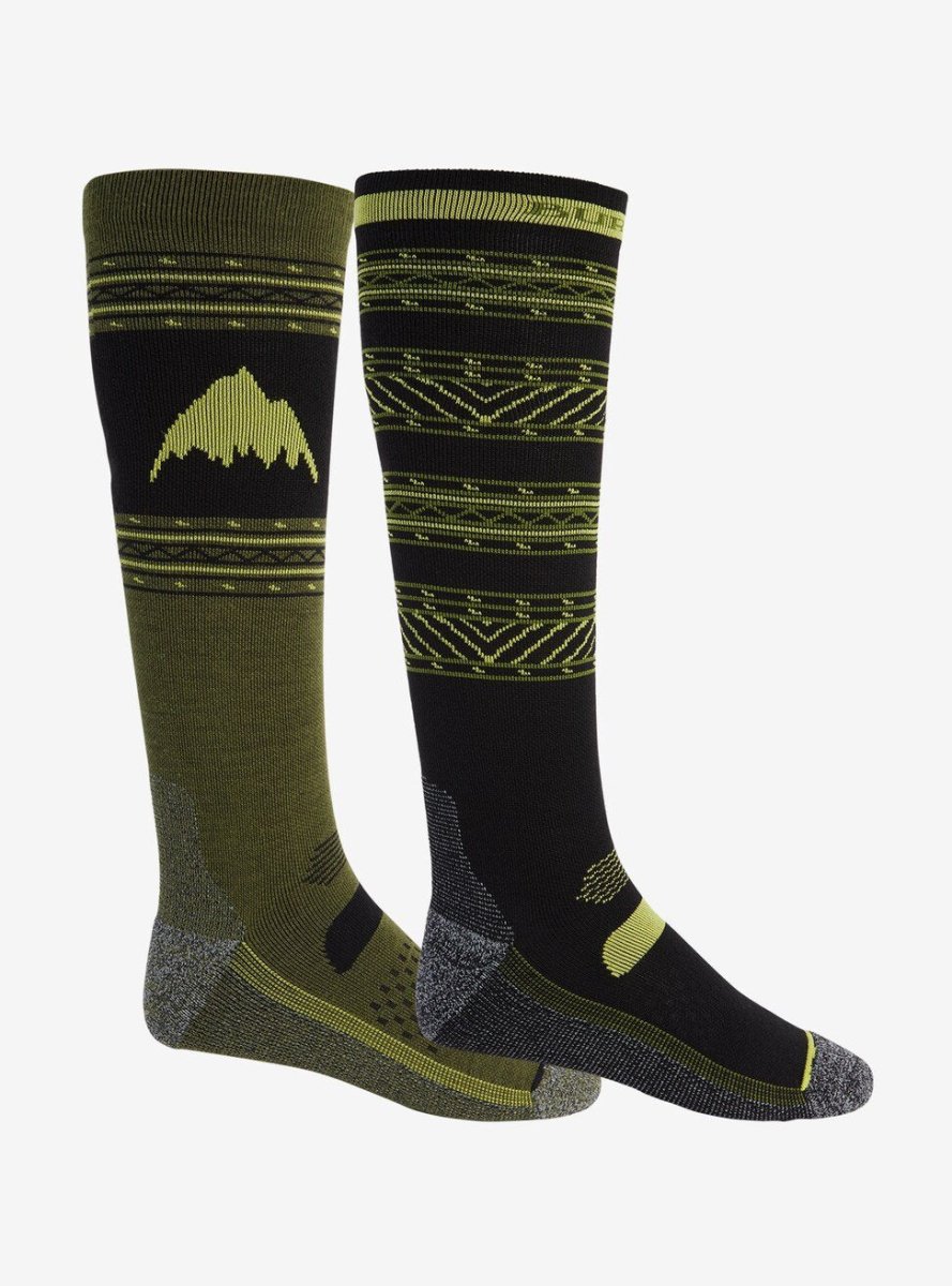 Burton Performance Lightweight Two Pack Socks Mens Black / Martini Olive - Elevation107