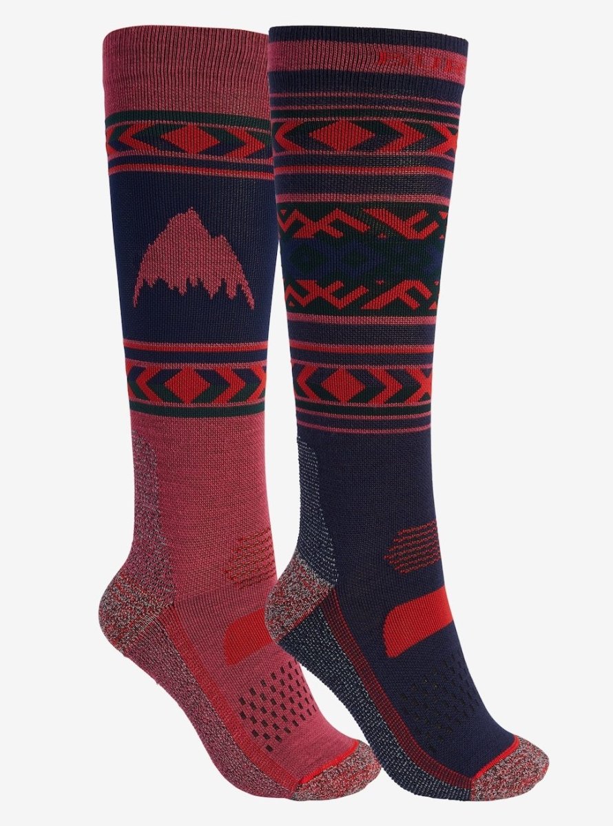 Burton Performance Lightweight Two Pack Socks Womens Dress Blue / Spiced Plum - Elevation107
