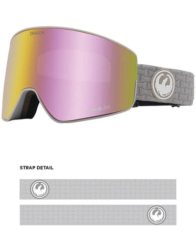 Dragon PXV2 Snow Goggles Cool Grey / Lumalens Pink Ion + Spare Lens