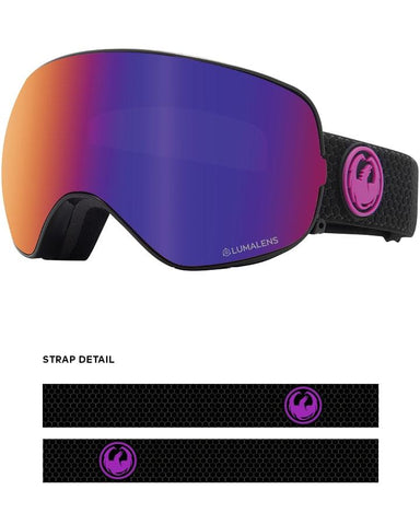 Dragon X2S Snow Goggles Split / Lumalens Purple Ion + Spare Lens