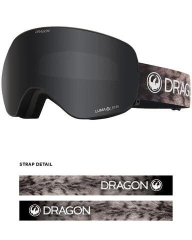 Dragon X2S Snow Goggles Snow Leopard / Lumalens Dark Smoke + Spare Lens