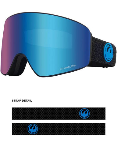 Dragon PXV Snow Goggles Split / Lulmalens Blue Ion + Spare Lens