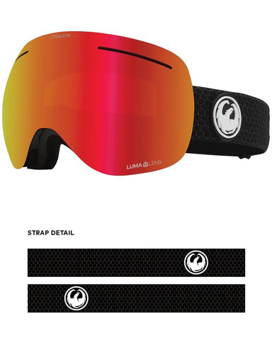 Dragon X1 Snow Goggles 2021 Split / Lumalens Red Ion + Spare Lens