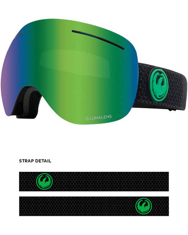 Dragon X1 Snow Goggles Split / Lumalens Green Ion + Spare Lens